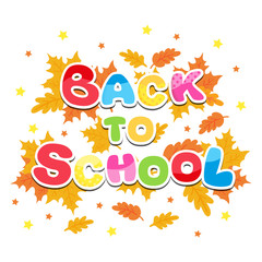Back to school inscription multicolored letters