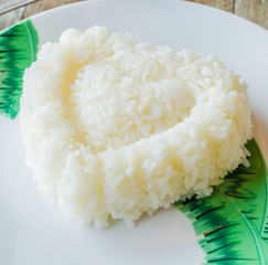 Rice in white dish