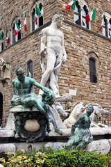 Fountain of Neptune in Piazza della Signoria in Florence