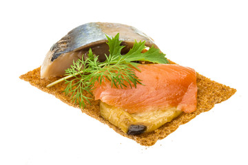 Toast with salmon