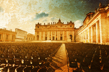 Obraz premium Saint Peter's Square in sunset time