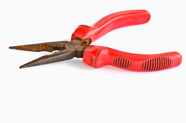 old Pliers  on white background