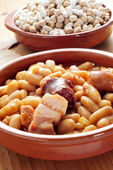 fabada asturiana, typical spanish bean stew