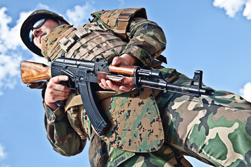 soldier with ak-47