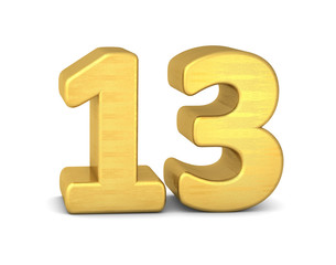 zahl cipher 13 gold vertikal