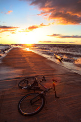 bicycle on the sunset