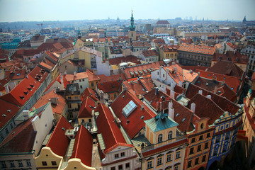Roofs of Prague, Aerial view of Prague, Czech Republic