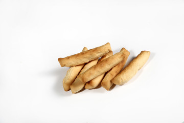 group of sticks on white background