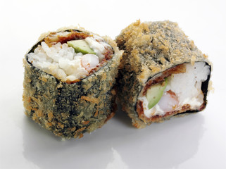 sushi with shrimp and cucumber