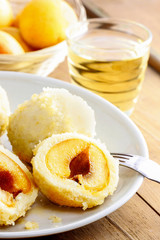 Apricots in pastry (Marillenknodel), traditional austrain dish