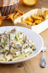 Macaroni with mushrooms