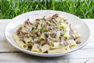 Macaroni with mushrooms
