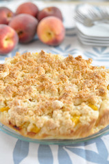 Pfirsich Kuchen mit Streusel