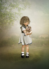 The girl with the dog