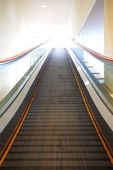 Empty escalator stairs