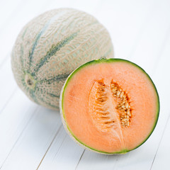 Still life food: cantaloupe melon