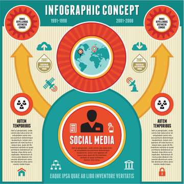 Infographic Concept of Social Media & Business Presentation