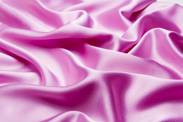 Bright satin fabric, pink color.