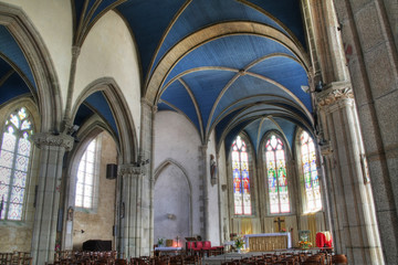 Fototapeta premium La nef de l'église saint Milliau de Plonévez Porzay