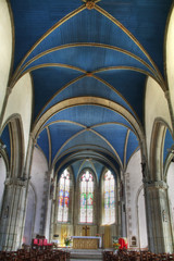 La nef de l'église saint Milliau de Plonévez Porzay
