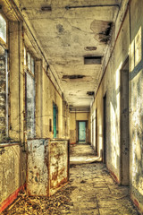 Corridor in an abandoned barrack