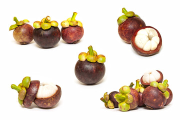mangosteen on white