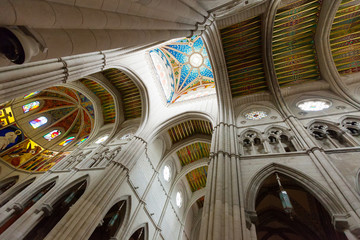 Fototapeta premium Celling in interior of Almudena Cathedral
