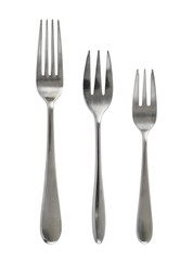 Set of metal table and dessert forks