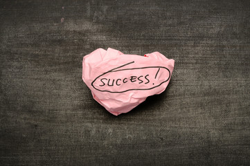 Success writing on crumpled paper