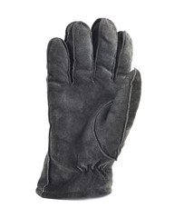 Suede winter glove isolated