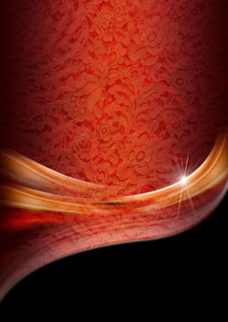 Luxury Floral Orange and Red Background
