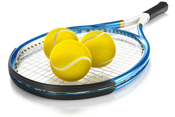 Tennis Racket with Tennis Balls - 54381516