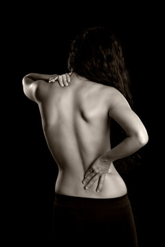 Woman with Lower Back and Shoulder Pain