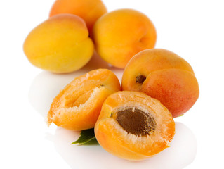 Apricots isolated on white