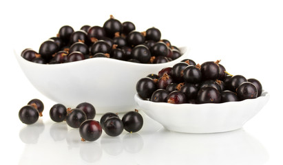 Fresh black currant isolated on white