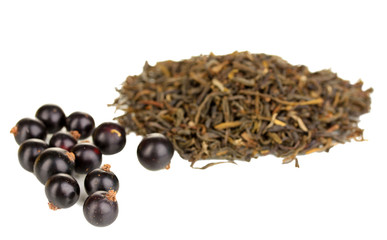 Berry dry tea isolated on white