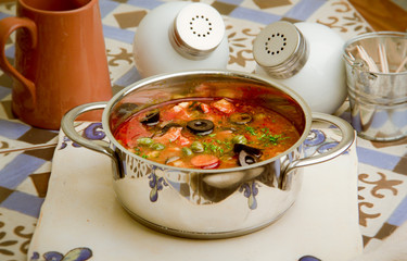 home dish,soup with olives