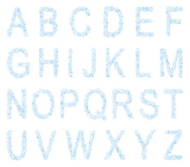 Winter frosty snowflake font