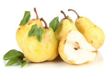 Juicy pears isolated on white