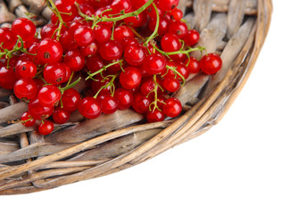 Ripe red currant isolated on white