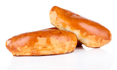 Fresh baked pasties, isolated on white