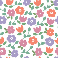 Seamless of flower background pattern , Vector illustration