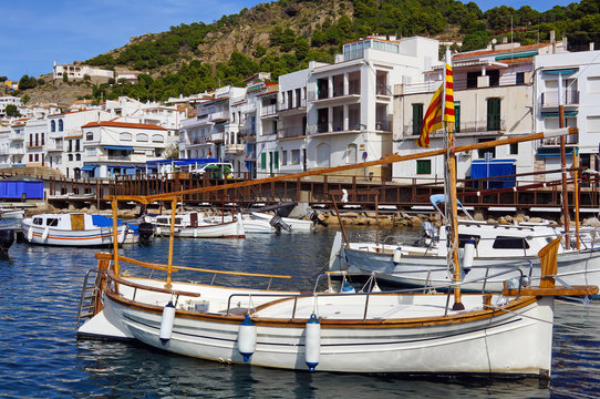 Mediterranean village and boats