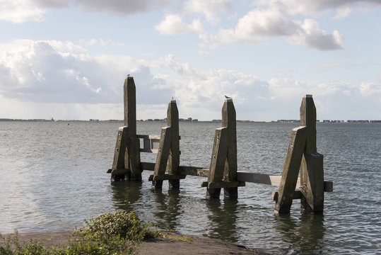 fender in lake Haringvliet Hellevoetsluis