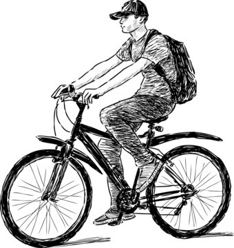 teen riding a bicycle