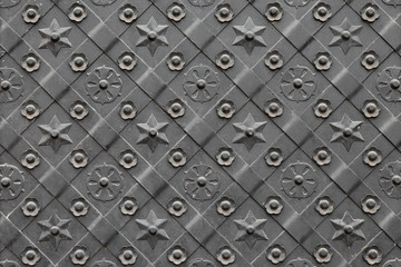 background of decorated door with wrought iron