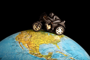 Motorbike on globe
