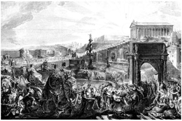 Ancient Rome : Triomphe Procession - obrazy, fototapety, plakaty