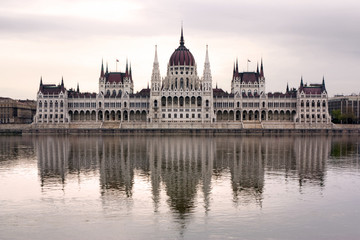 Fototapeta na wymiar The Hungarian Parliament Building in morning sunlight