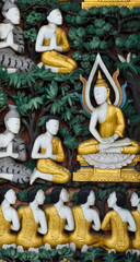 Native Thai sculpture on temple door